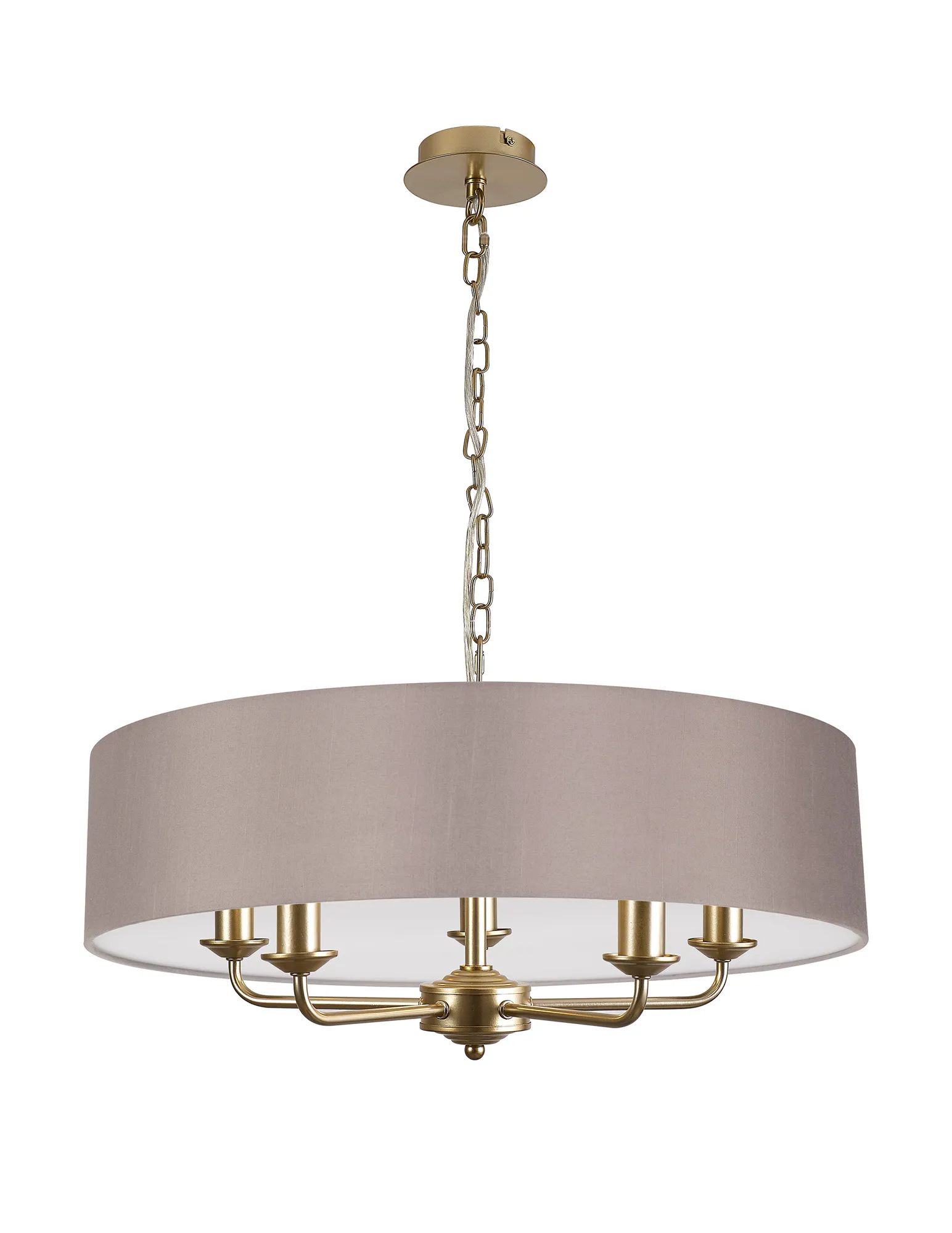 Banyan 60cm 5 Light Pendant Champagne Gold; Grey DK0945  Deco Banyan CG GR